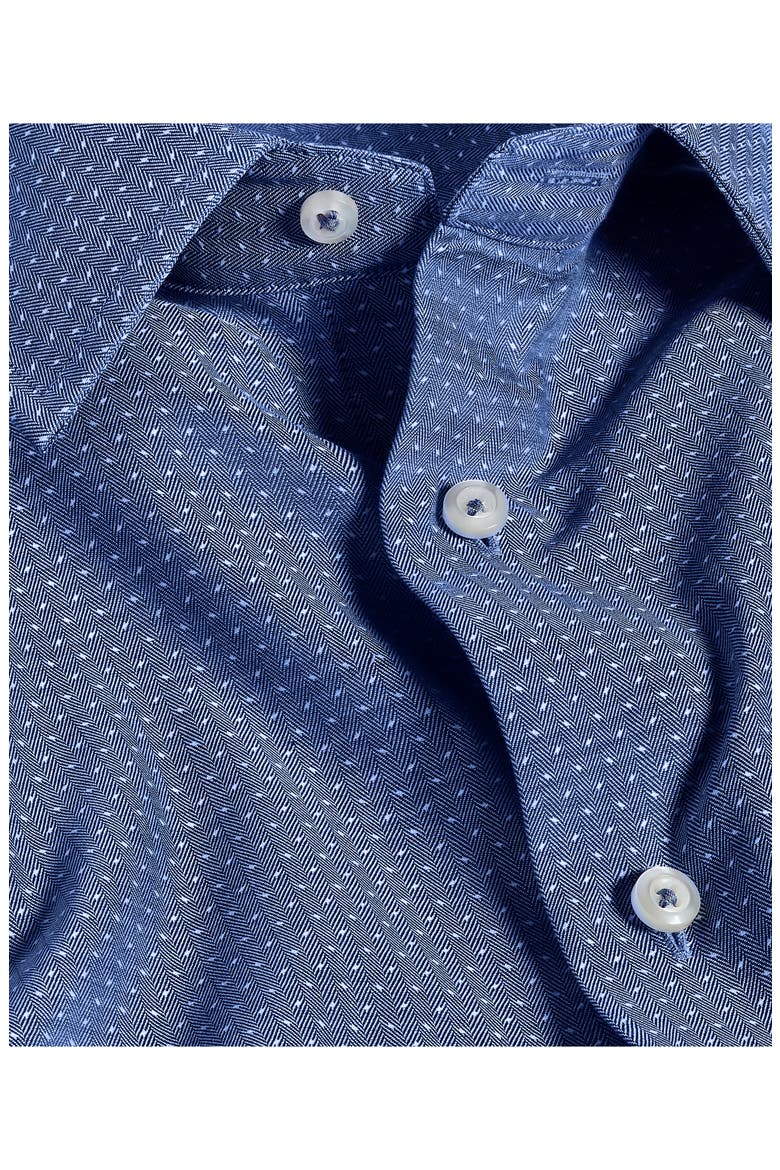 Trim Fit Navy Micropattern Cotton Dobby Dress Shirt, Alternate, color, NAVY