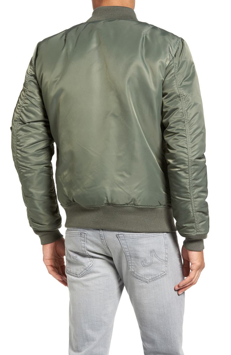 Schott NYC Water Resistant MA-1 Flight Jacket, Alternate, color, Sage