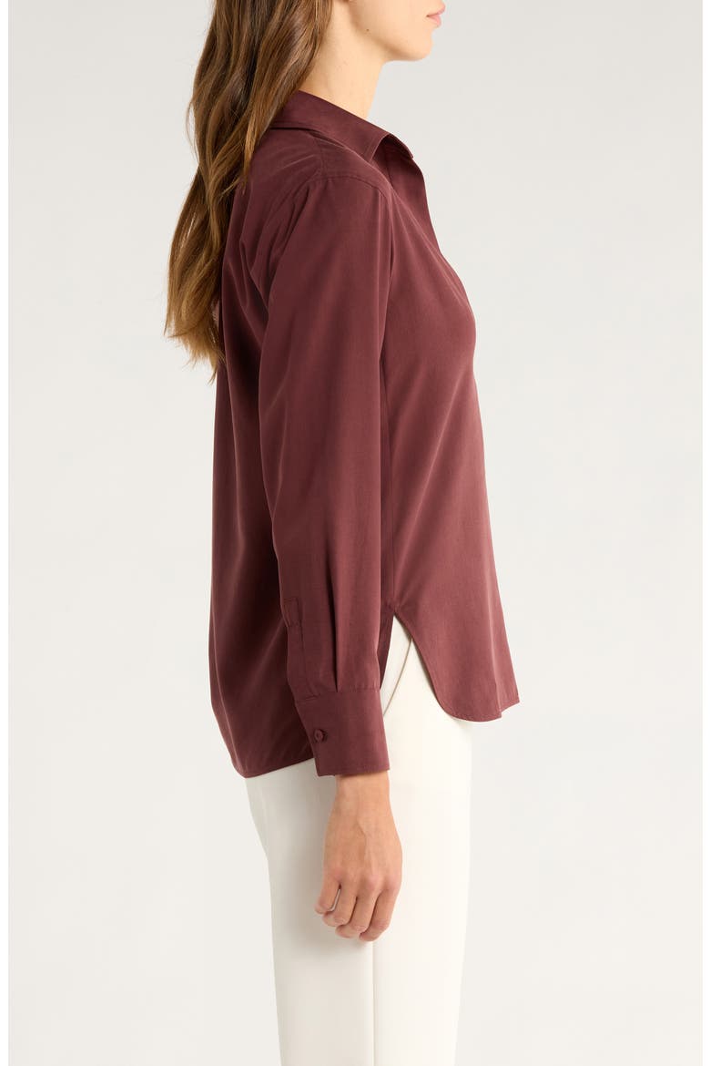 Mirko Silk Crepe Popover Top, Alternate, color, CHERRY