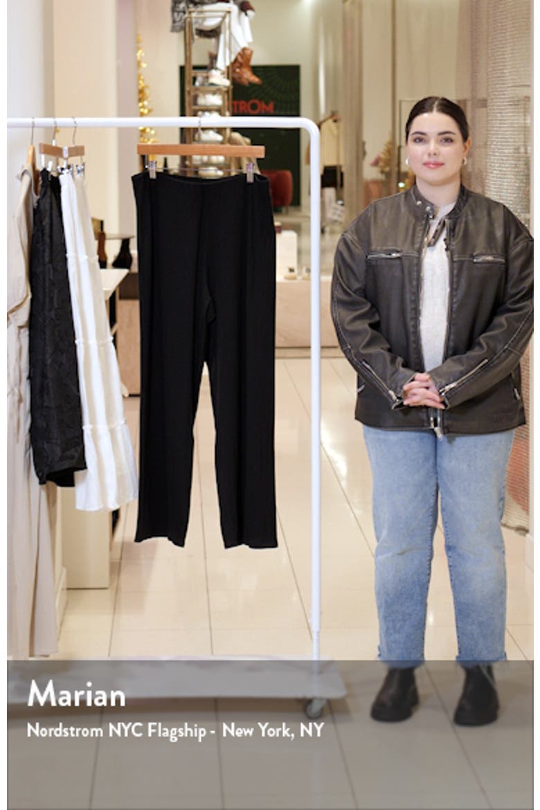 Rib Wide Leg Ankle Pants video