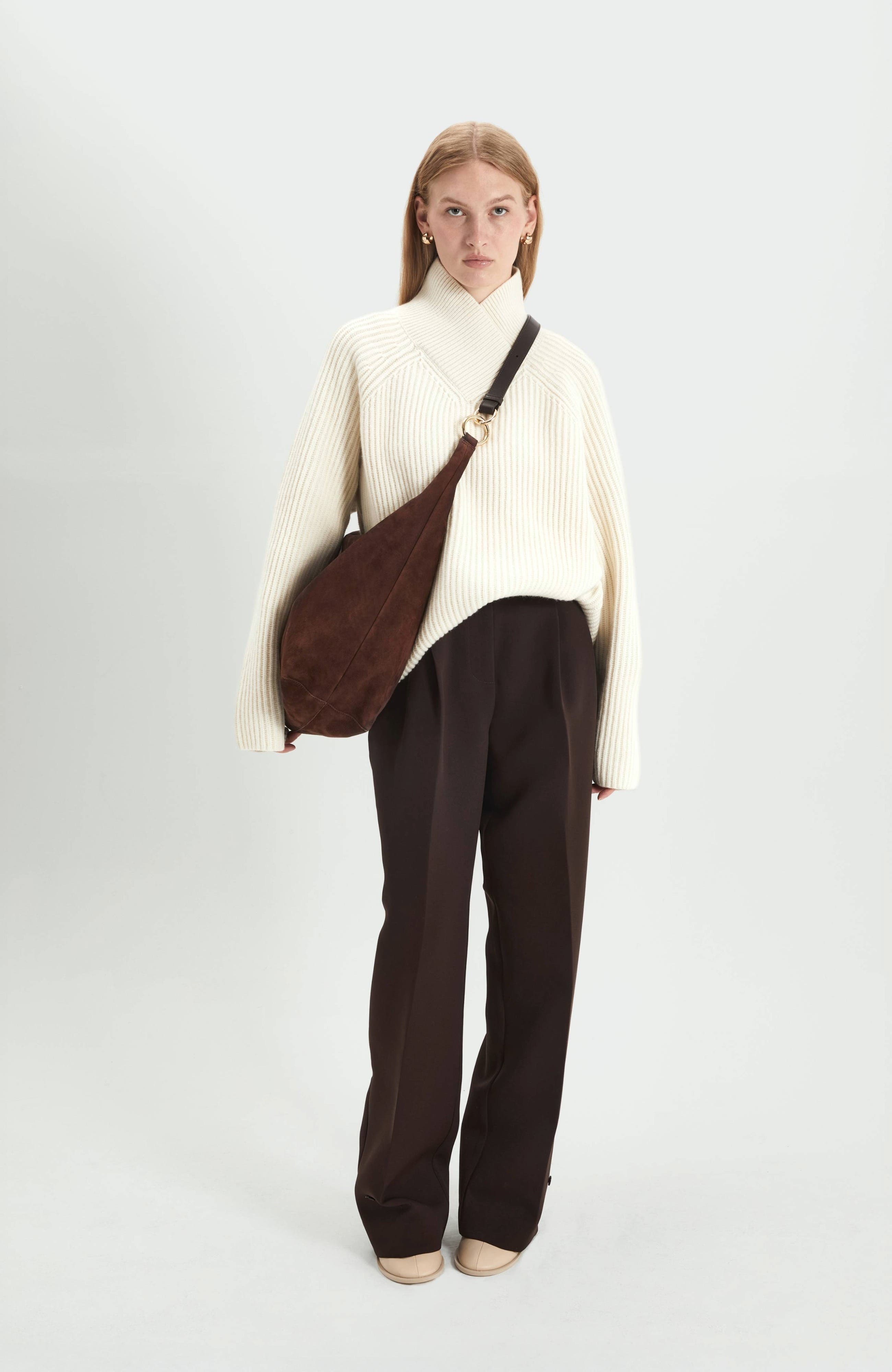 Leather Convertible Hobo Ring Bag, Alternate, color, Chocolate Suede