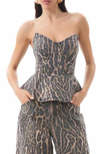 AFRM Merida Strapless Denim Top