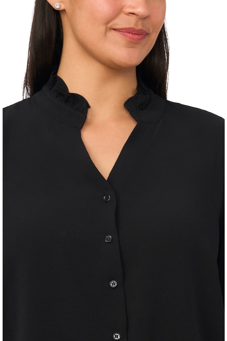 Ruffle Neck Top, Alternate, color, RICH BLACK