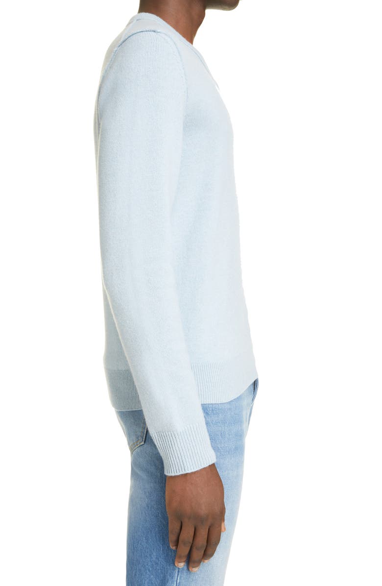 Maison Margiela Reverse Seam V-Neck Cashmere Sweater, Alternate, color, 