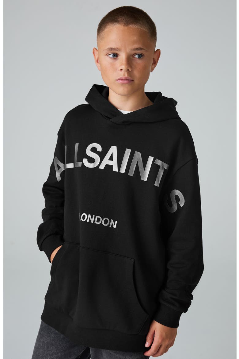 Kids' Biggie Oversize Cotton Graphic Hoodie, Alternate, color, BLACK