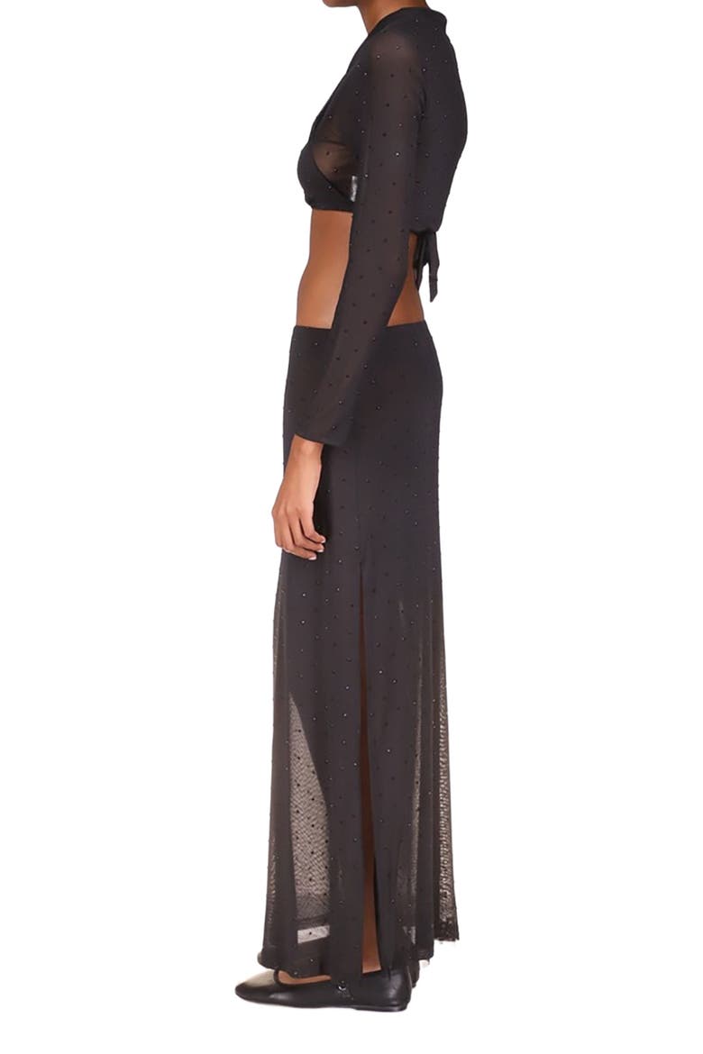 Rhinestone Mesh Skirt, Alternate, color, Black