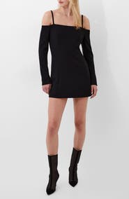 French Connection Whisper Cold Shoulder Long Sleeve Minidress