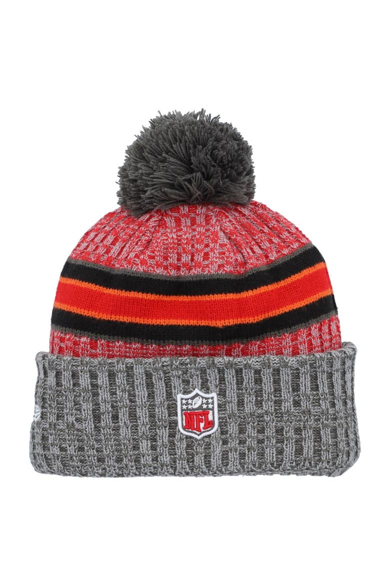 Men's New Era  Gray Tampa Bay Buccaneers 2023 Sideline Sport Cuffed Pom Knit Hat, Alternate, color, Gray