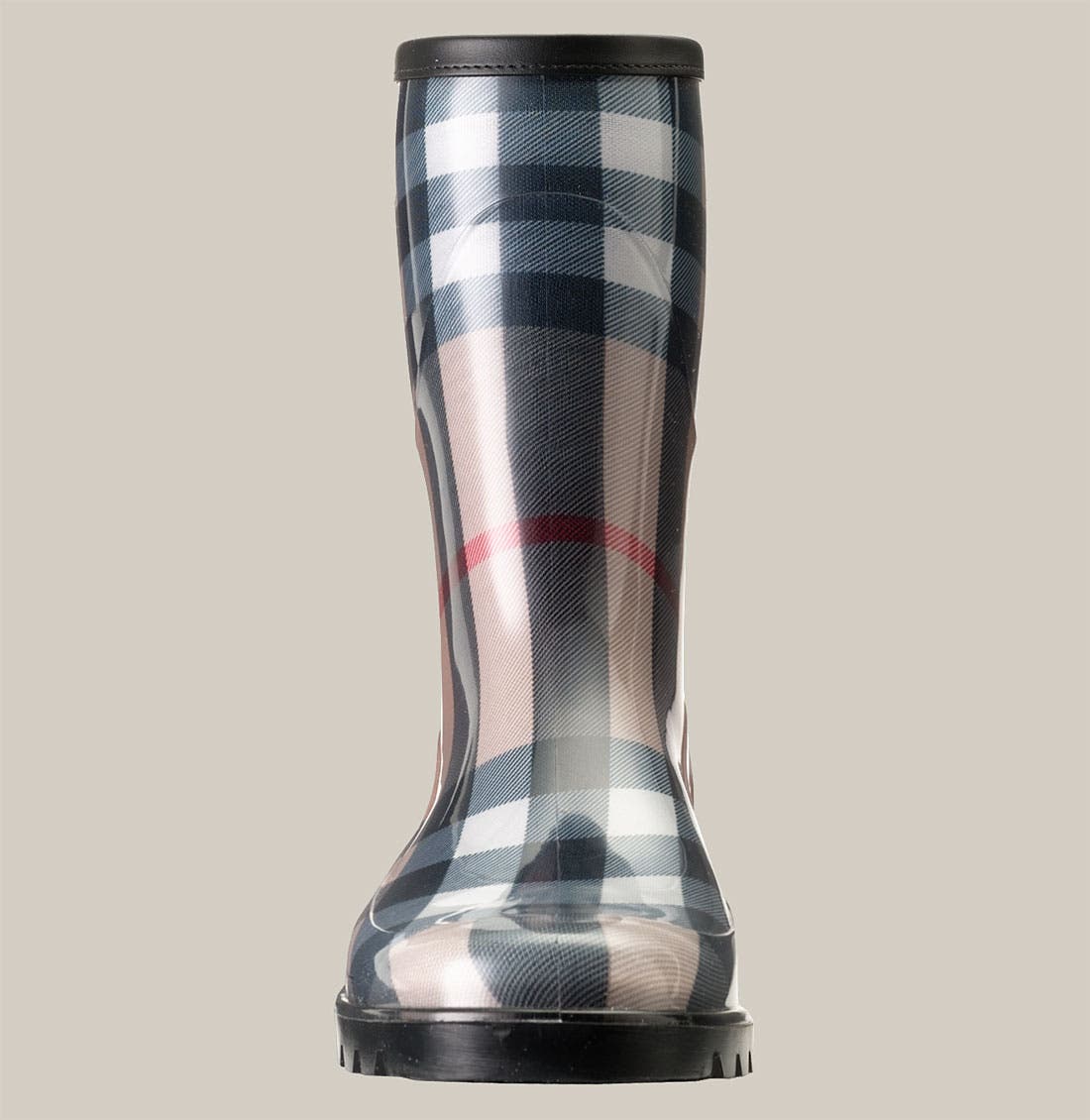 Burberry Mid Calf Check Rain Boot, Alternate, color, 