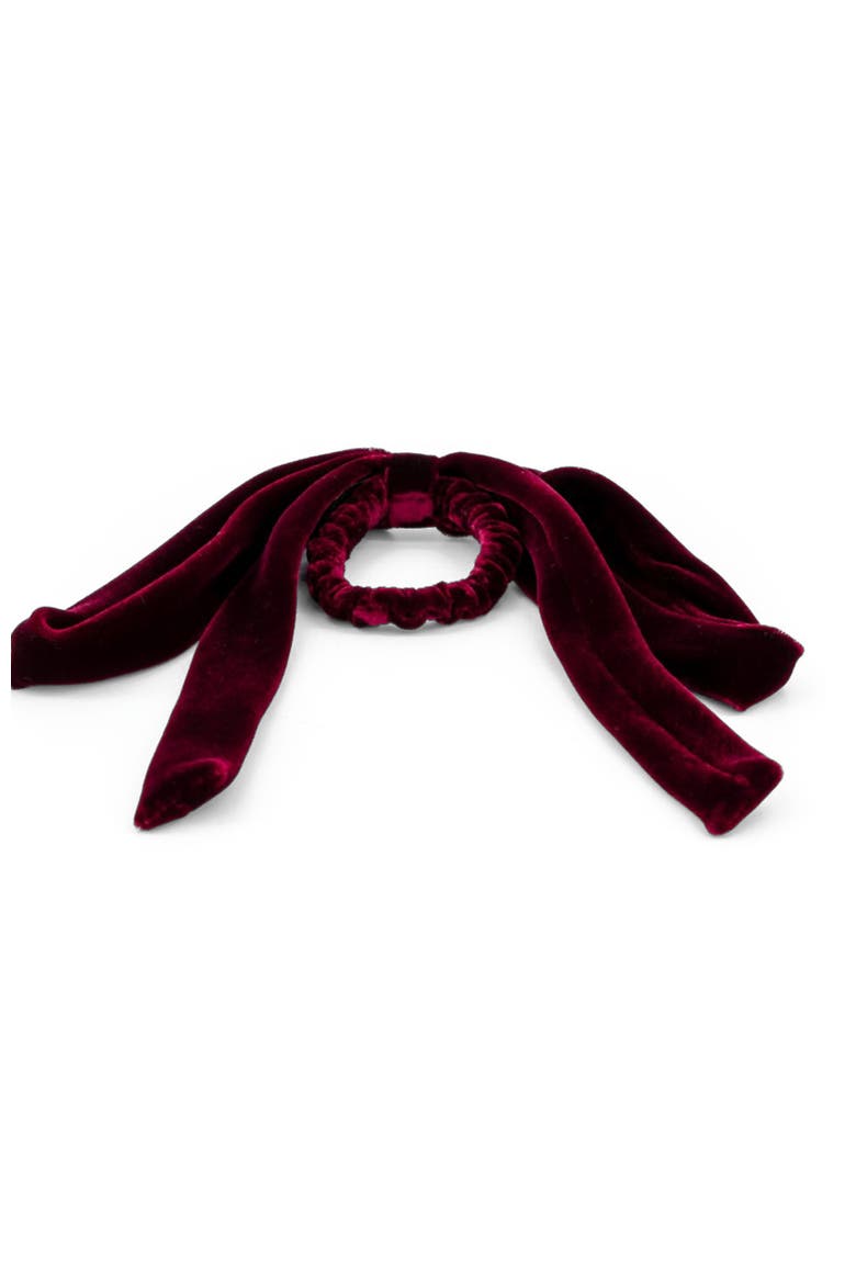 Isild Velvet Ribbon Hair Tie, Alternate, color, Burgundy