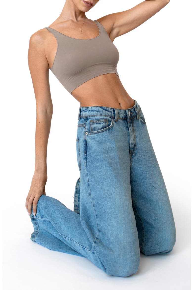 Seamless Smooth Scoop Neck Top, Alternate, color, Mocca