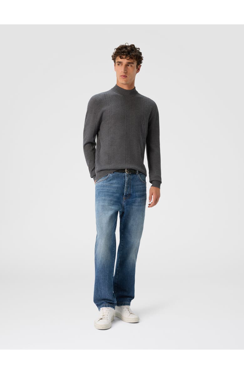 Missoni High-neck Sweater With Tone-on-tone Chevron Pattern, Alternate, color, Grey