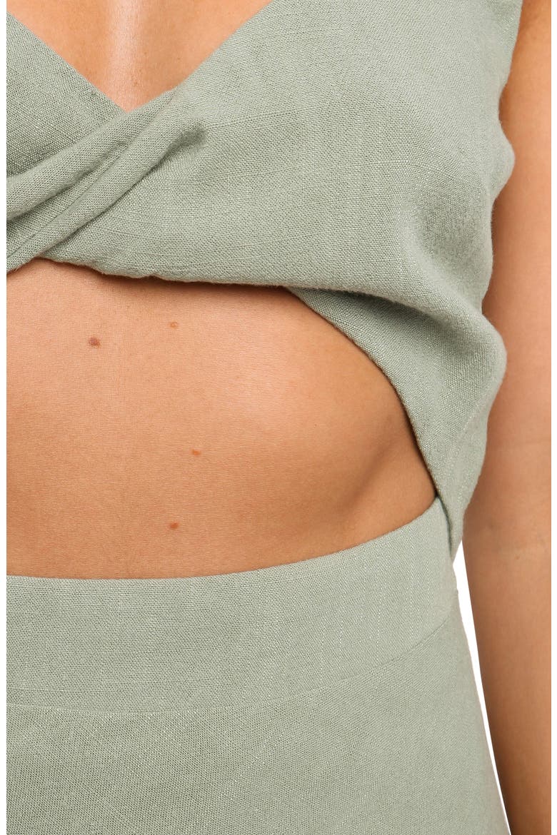 Apollo Cutout Detail Midi Dress, Alternate, color, OLIVE