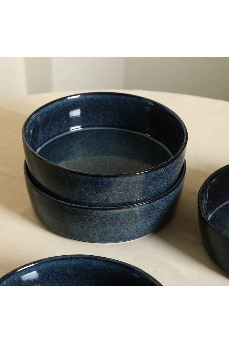 Eden Stoneware 4-Piece Pasta Bowl Set, Alternate, color, Dark Blue