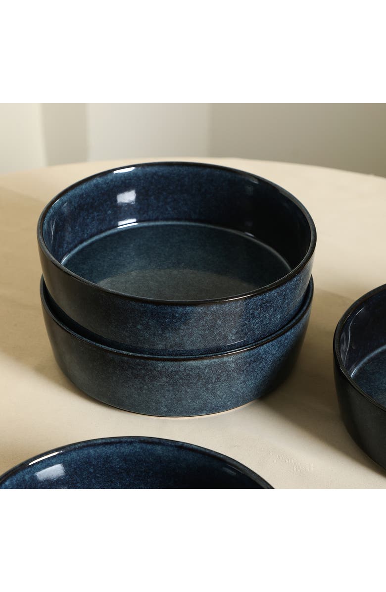 Stone Lain Eden Stoneware 4-Piece Pasta Bowl Set, Alternate, color, Dark Blue