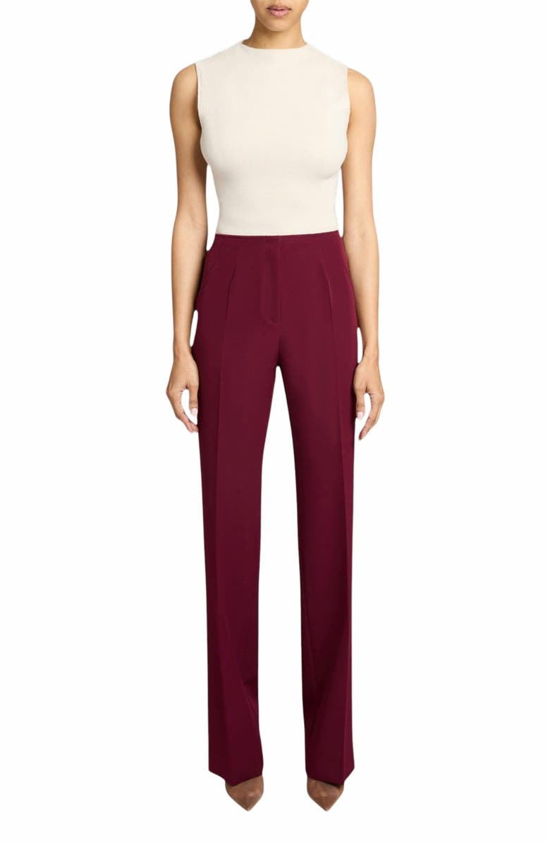 Santorelli DELLA Staight Leg Pants with Slanted Pockets in Soft Stretch Crepe, Main, color, 