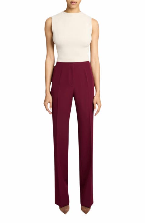 DELLA Staight Leg Pants with Slanted Pockets in Soft Stretch Crepe