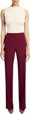 Santorelli DELLA Staight Leg Pants with Slanted Pockets in Soft Stretch Crepe
