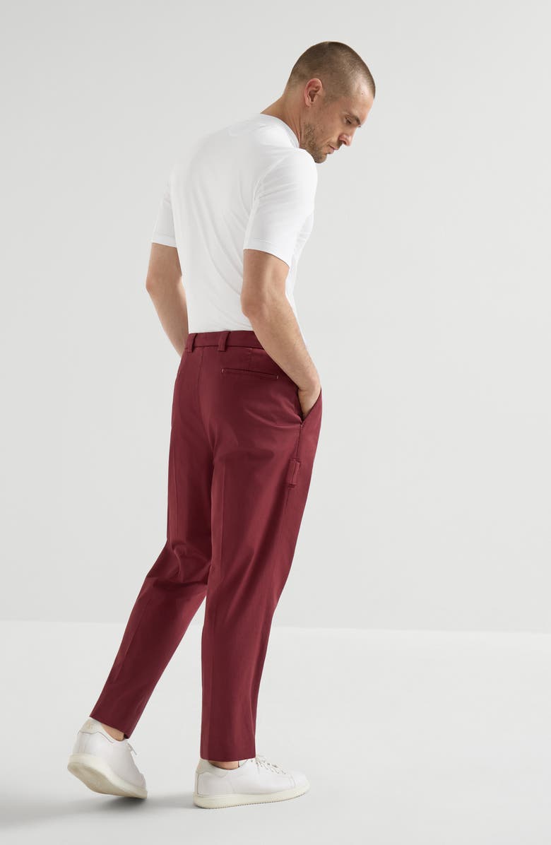 Brunello Cucinelli Trousers with tee holder, Alternate, color, Cherry