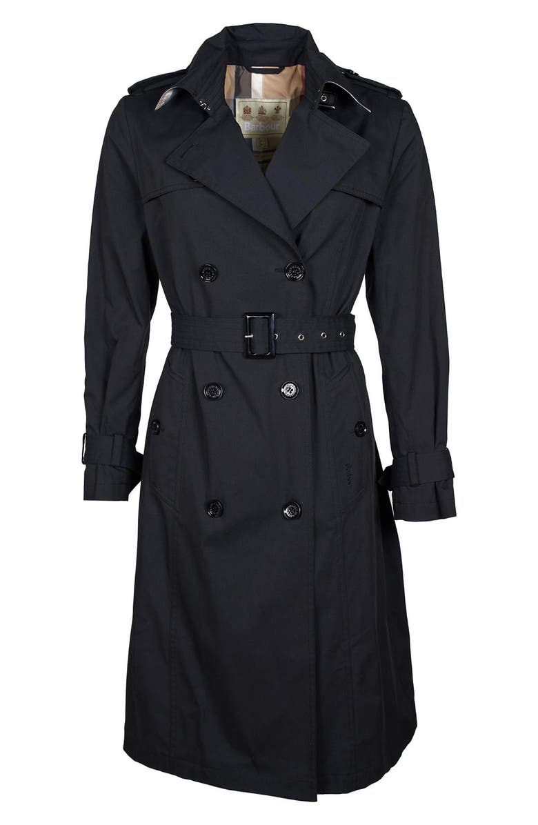 Barbour Flodden Belted Double Breasted Trench Coat, Alternate, color, 
