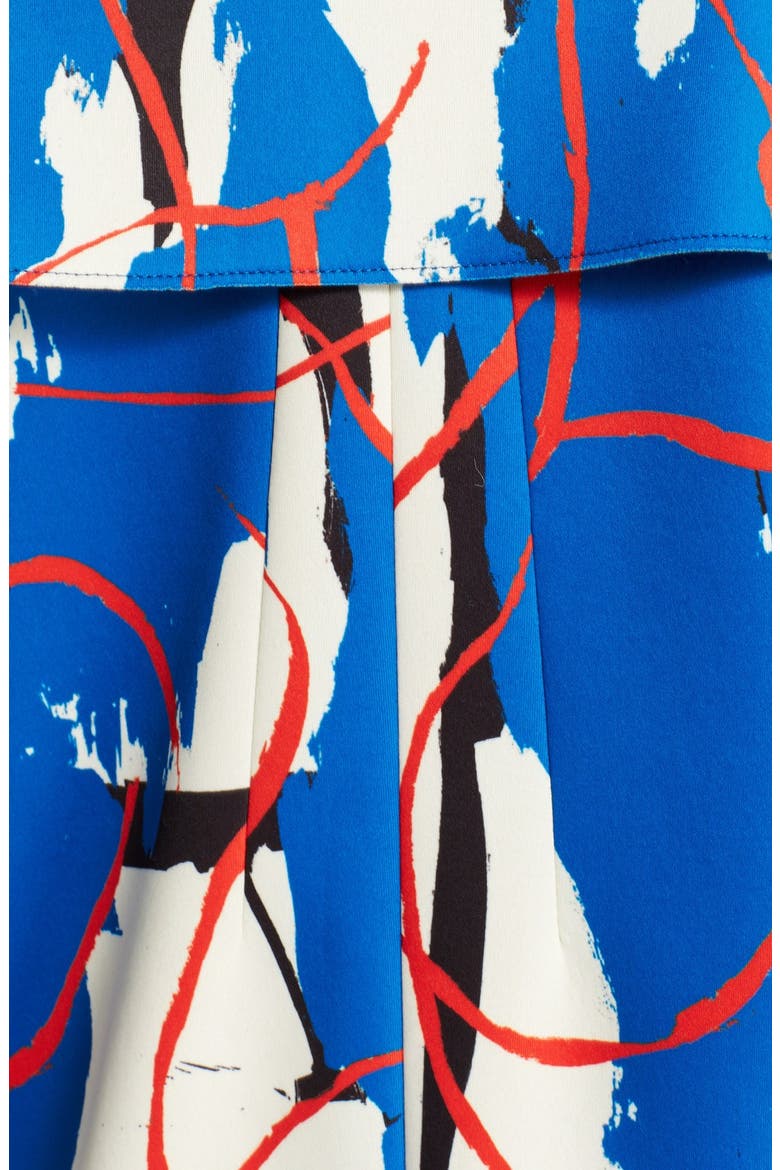 Print Neoprene Coat, Alternate, color, BLEU