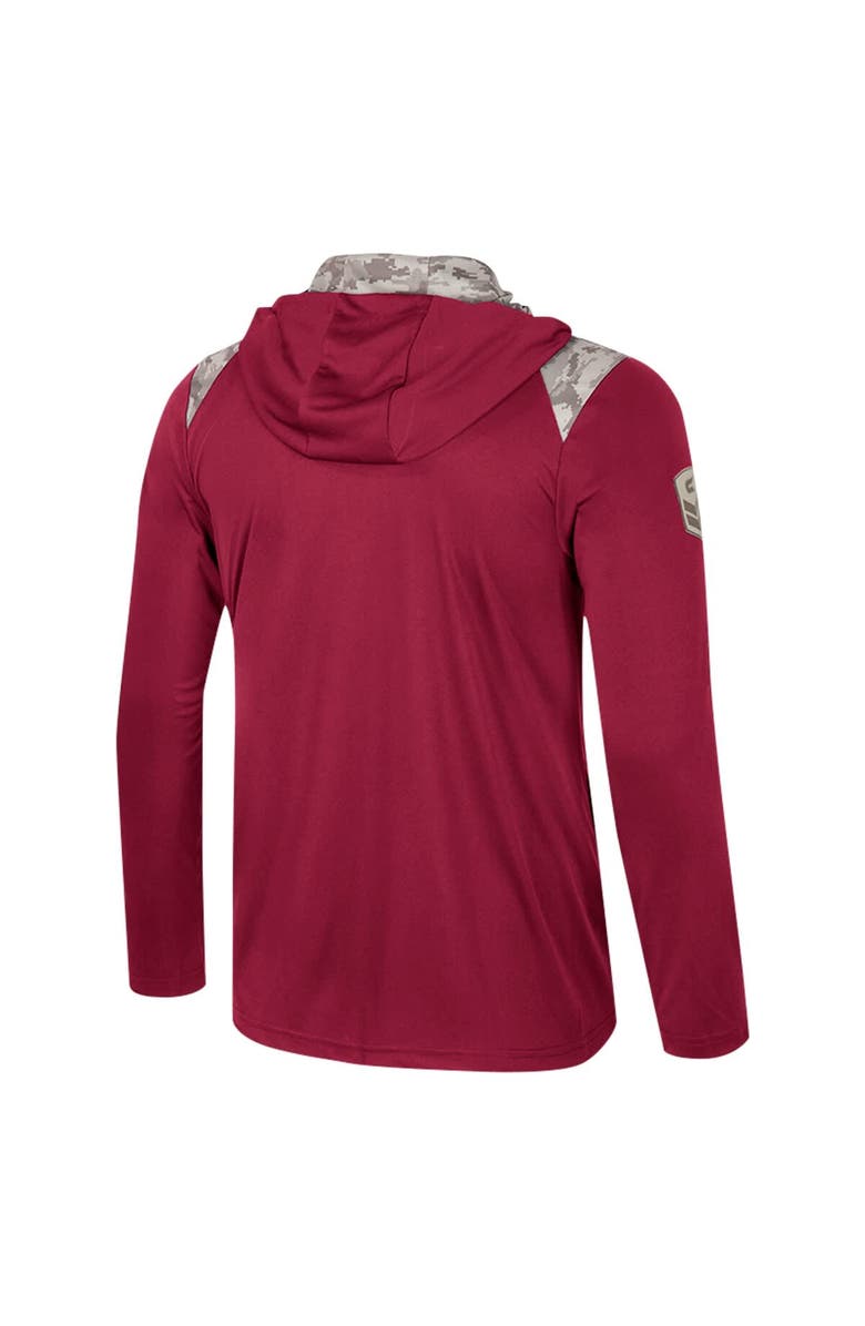 COLOSSEUM Men's Colosseum Garnet Florida State Seminoles OHT Military Appreciation Quarter-Zip Hoodie Jacket, Alternate, color, 