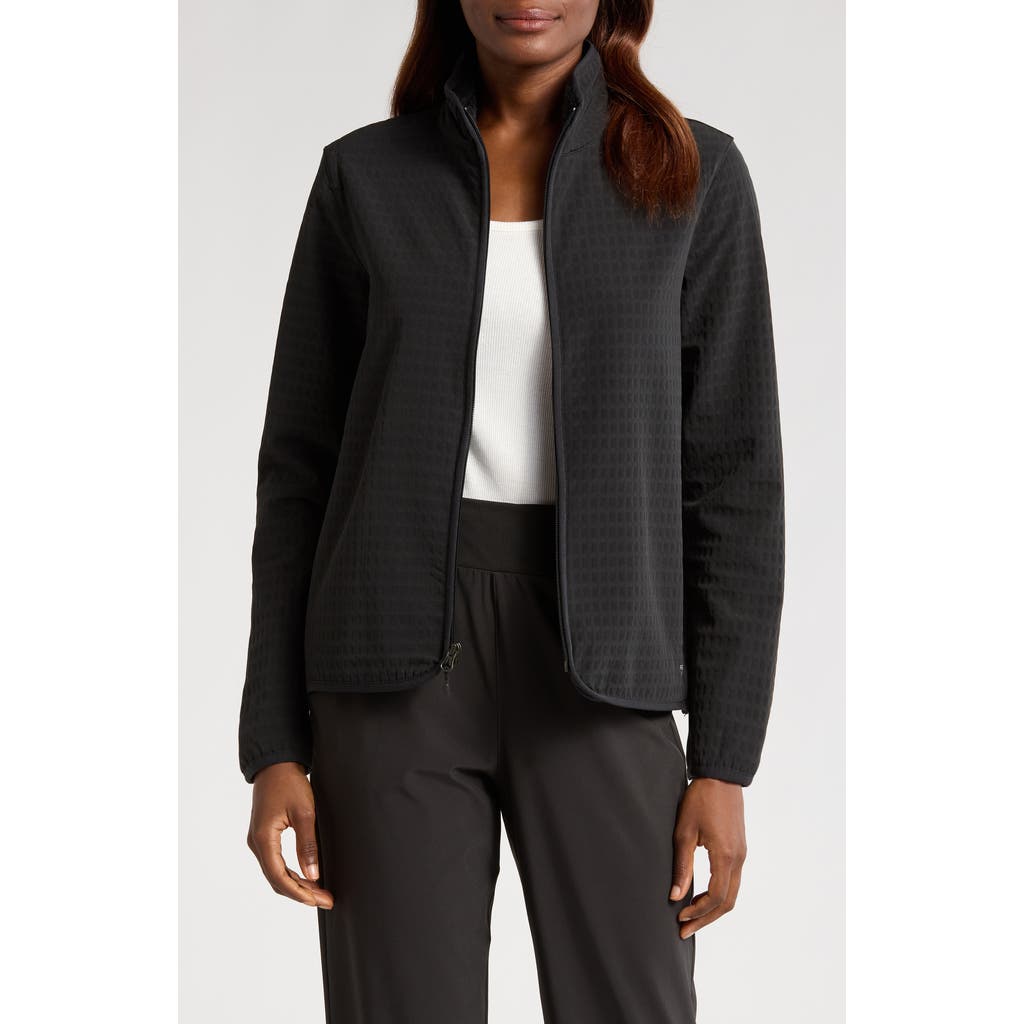 Free Fly Grid Bonded Fleece Zip Jacket In Black