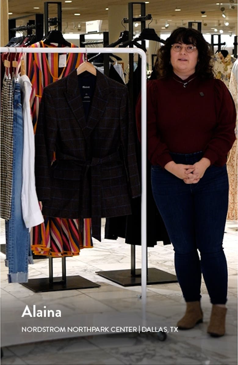 The Bedford Plaid Oversize Belted Wool Blend Blazer, sales video thumbnail