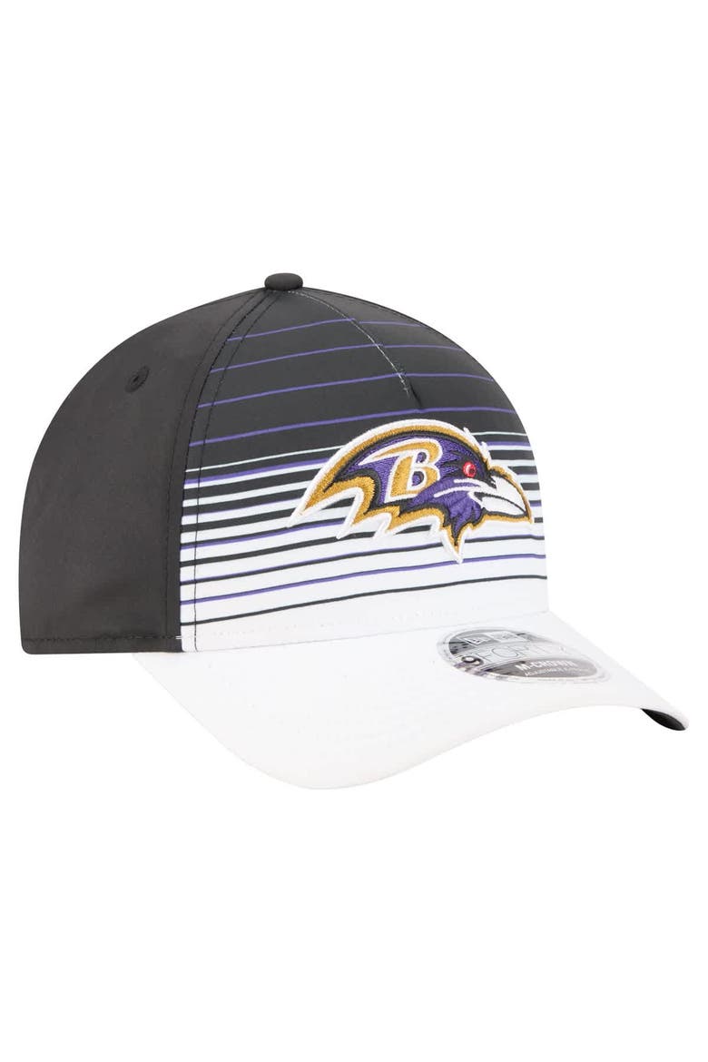 Men's New Era  White/Black Baltimore Ravens Adventure Gradient 9FORTY M-Crown A-Frame Adjustable Hat, Alternate, color, White