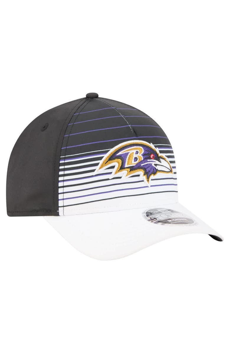 New Era Men's New Era White/Black Baltimore Ravens Adventure Gradient 9FORTY M-Crown A-Frame Adjustable Hat, Alternate, color, White