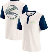 Darius Rucker Collection by Fanatics Men's Darius Rucker Collection by Fanatics Cream Seattle Seahawks Henley Colorblock Slub Pocket T-Shirt
