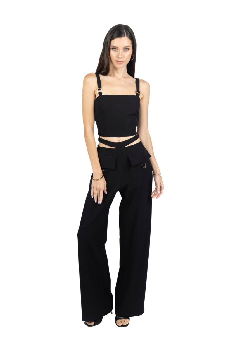 AKALIA Kim Cropped Top With Buckles, Main, color, 
