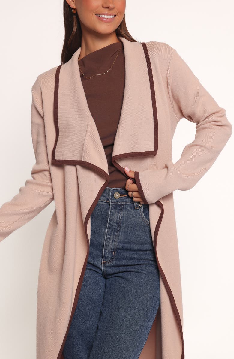 Petal & Pup Vallis Contrast Trim Cardigan, Alternate, color, Beige