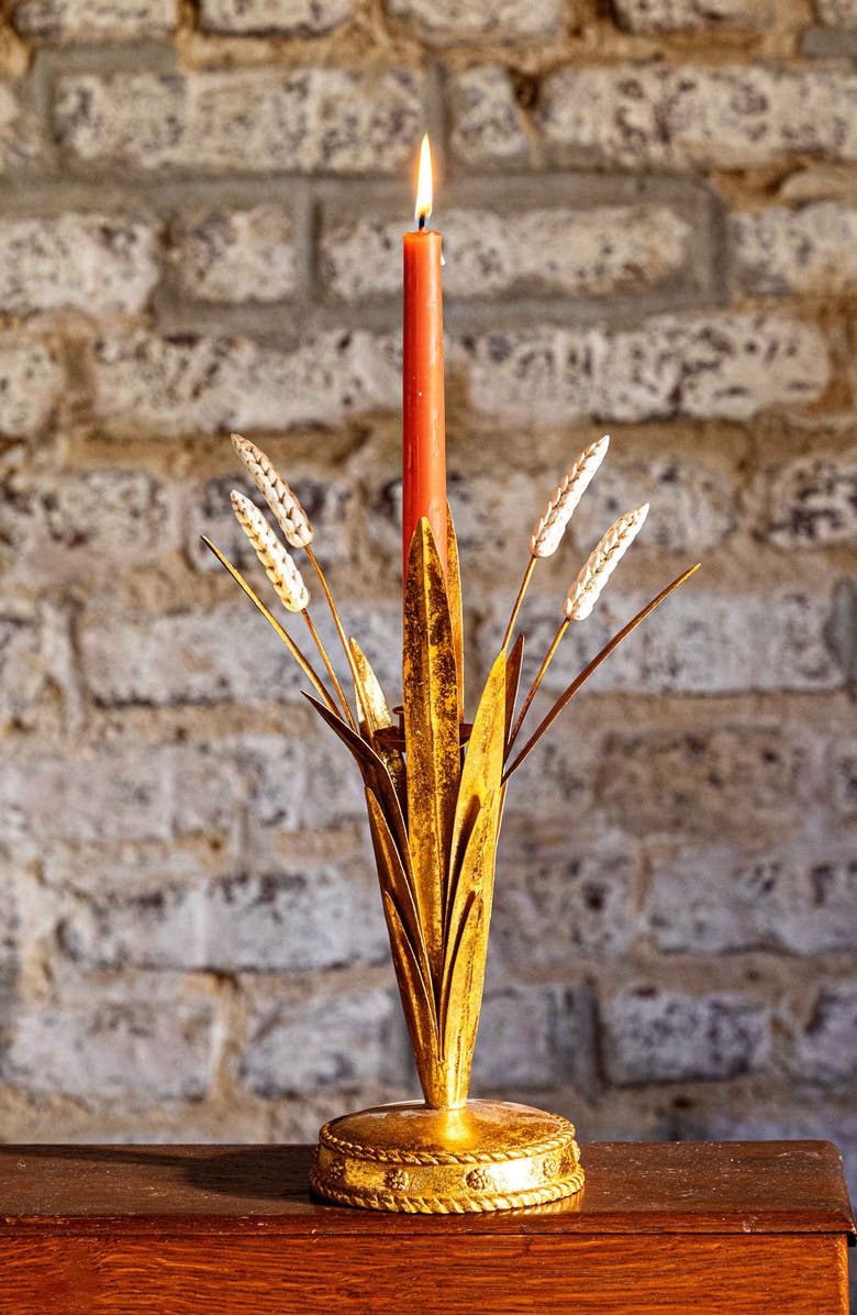 Juliska Forest Walk Wheat 13-Inch Candleholder, Alternate, color, Gold