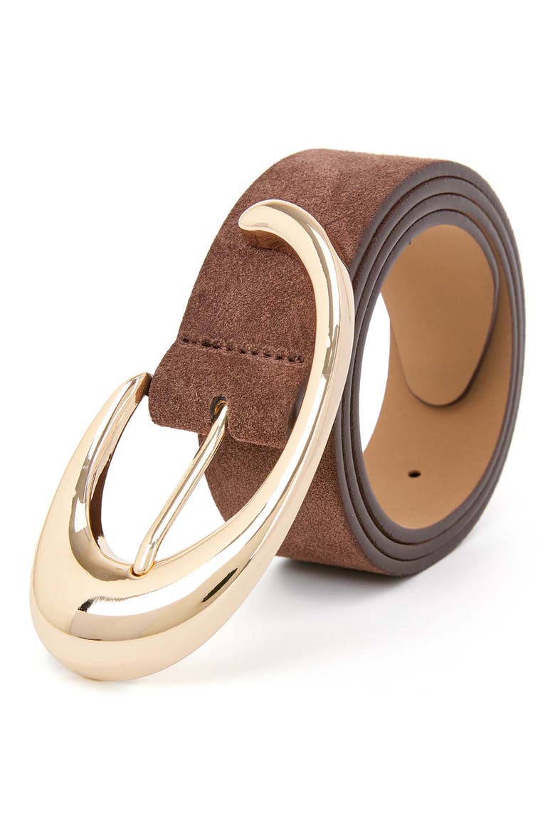 Sculpted Flow Leather Belt, Alternate, color, WARM TRUFFLE