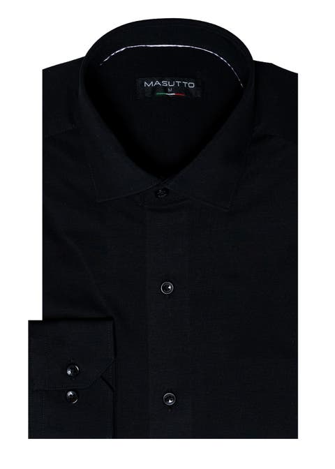 Lior 8 way Stretch Knit Solid Button-Up Long Sleeve Shirt