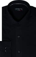 MASUTTO Lior 8 way Stretch Knit Solid Button-Up Long Sleeve Shirt
