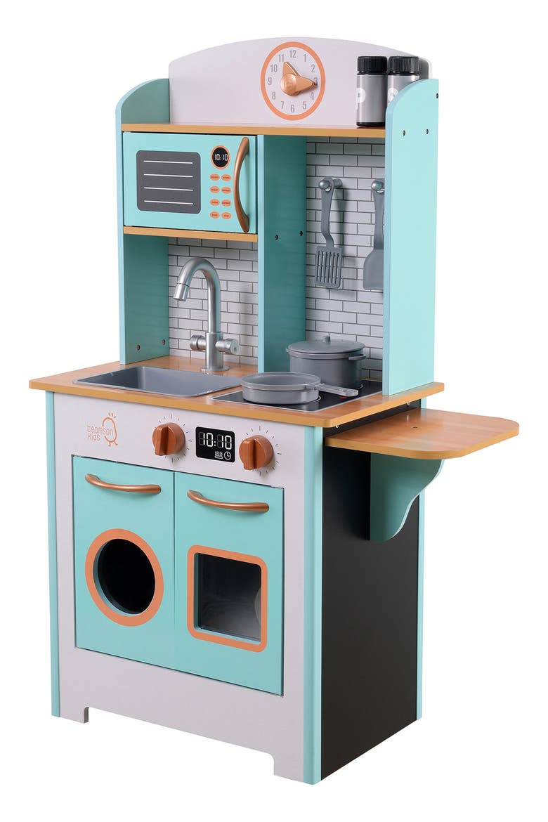Little Chef Santos Kitchen Playset, Alternate, color, PETROL/ WOOD