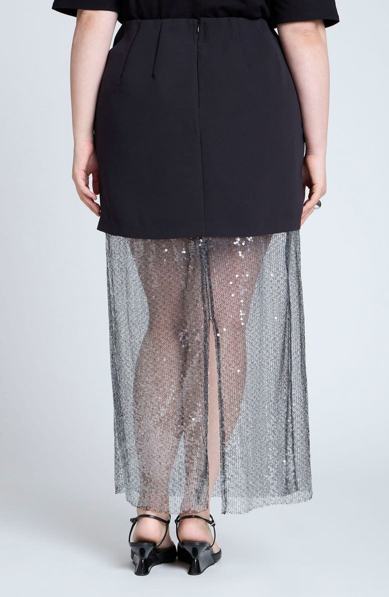 ELOQUII Semisheer Sequin Maxi Skirt, Alternate, color, 
