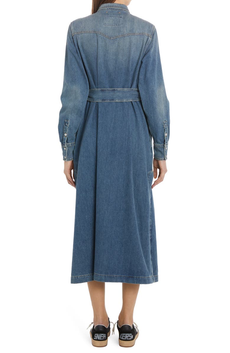Golden Goose Dana Long Sleeve Denim Shirtdress, Alternate, color,