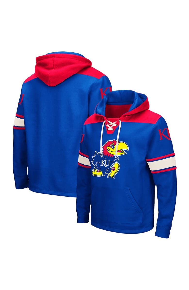 COLOSSEUM Men's Colosseum Royal Kansas Jayhawks 2.0 Lace-Up Pullover Hoodie, Alternate, color, Royal