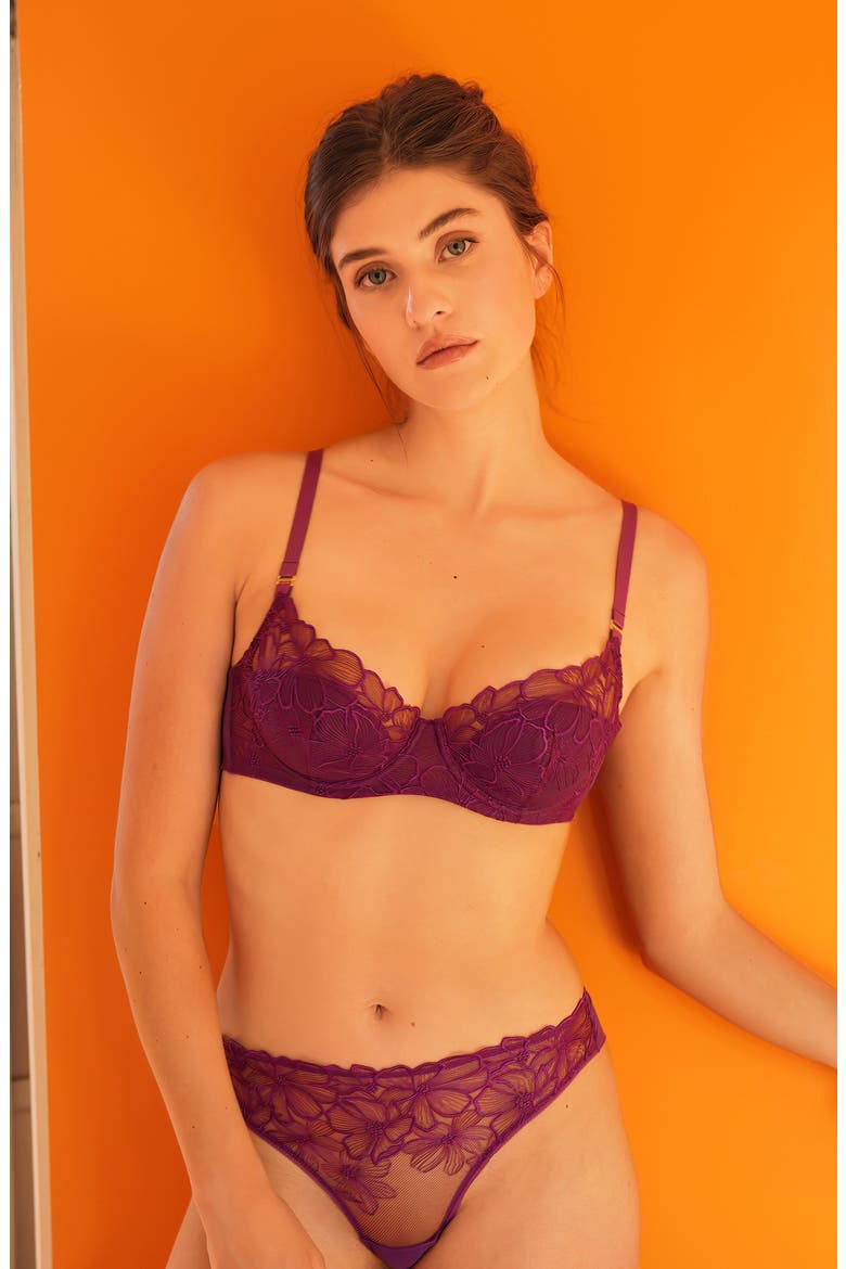 Symphonie Lace Tanga, Alternate, color, PURPLE