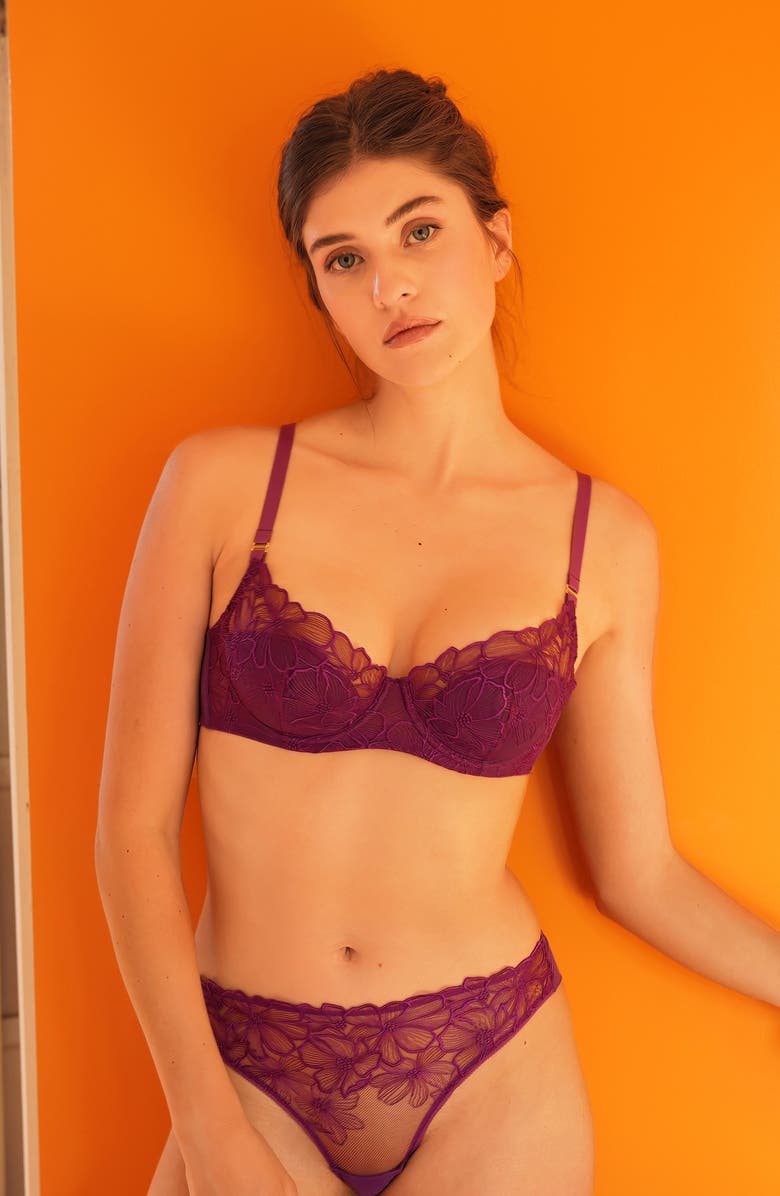 Huit Symphonie Lace Tanga, Alternate, color, Purple