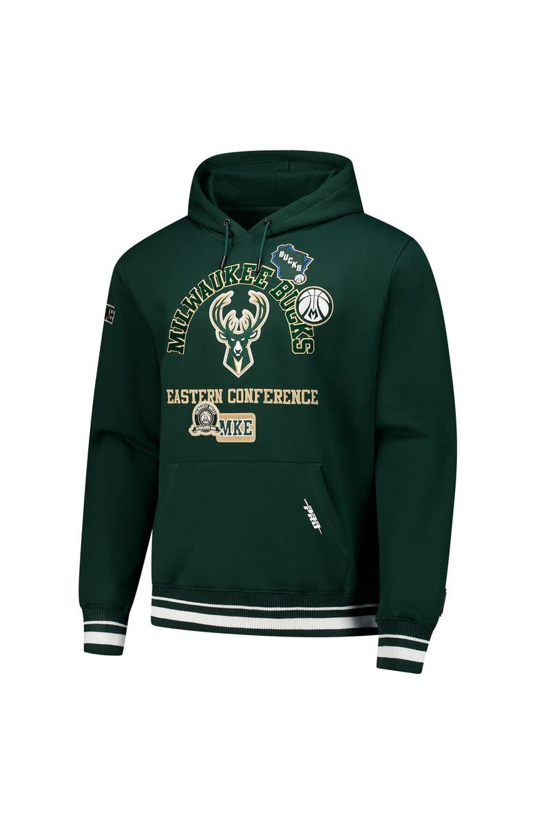 PRO STANDARD Men's Pro Standard Hunter Green Milwaukee Bucks Area Code Pullover Hoodie, Alternate, color, Hunter Green