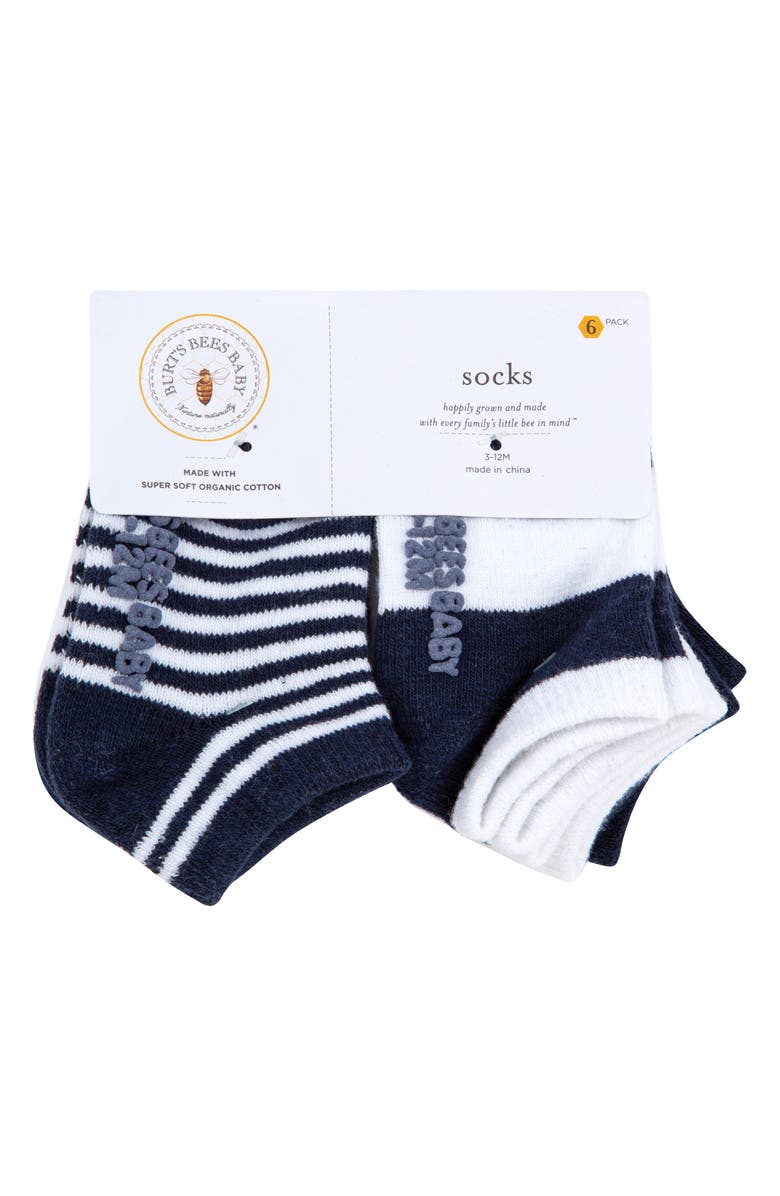 Burt's Bees Assorted 6-Pack Ankle Socks, Alternate, color, 