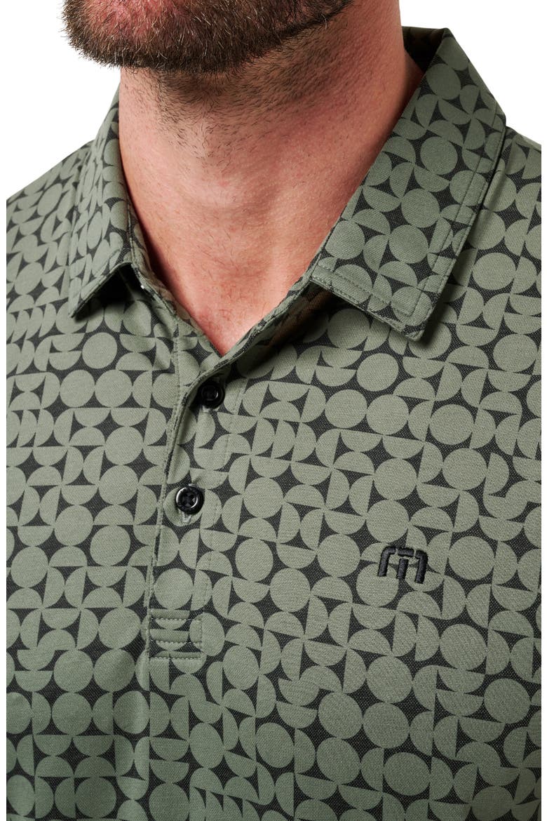 Featherweight Caves Patterned Polo, Alternate, color, DARK OLIVE