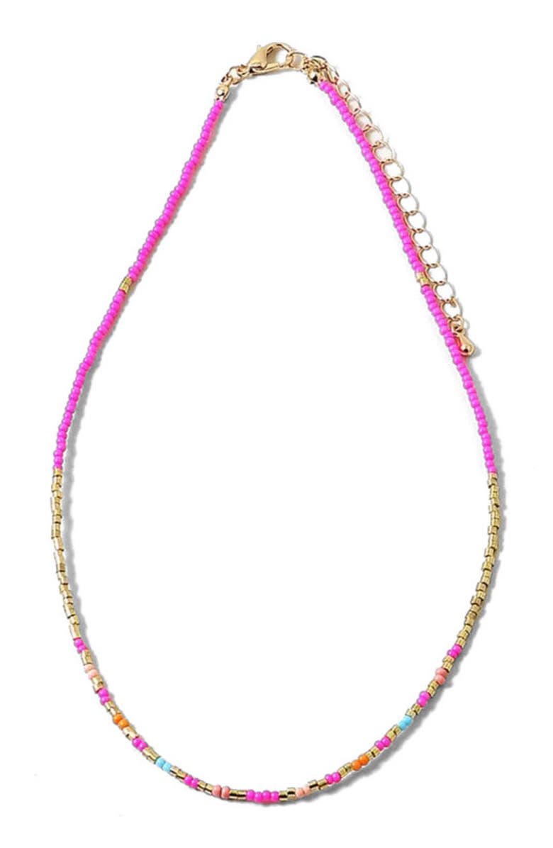 Erin McDermott Jewelry Hot Pink Beaded Necklace, Main, color, 