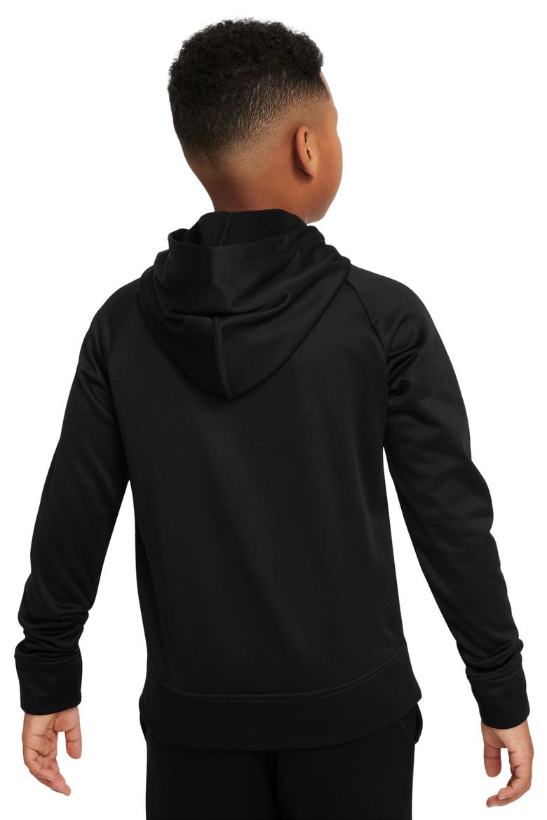 Kids' Therma-FIT Training Hoodie, Alternate, color, BLACK/ WHITE