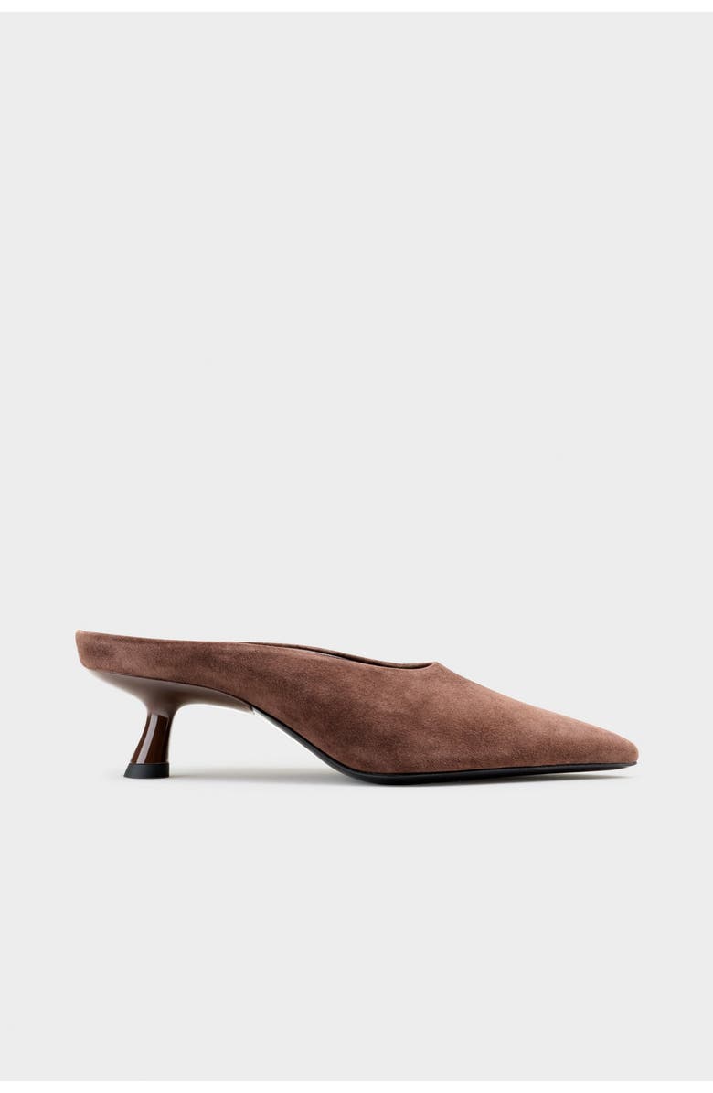 SIMONMILLER Suede Pointed Gala Mule - Chocolate, Main, color, Chocolate