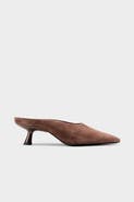 SIMONMILLER Suede Pointed Gala Mule - Chocolate